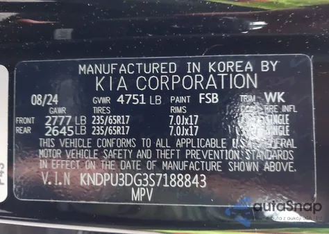 2025 Kia Sportage Hybrid Lx из США, поврежденный, VIN KNDPU3DG3S7188843